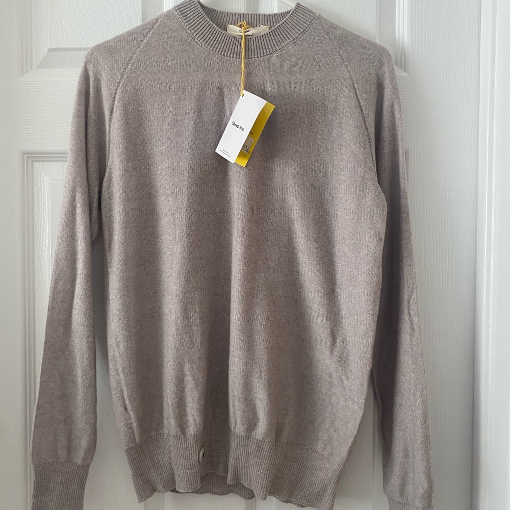 Sheep Inc 100% Wool Light Knit Grey Sweater